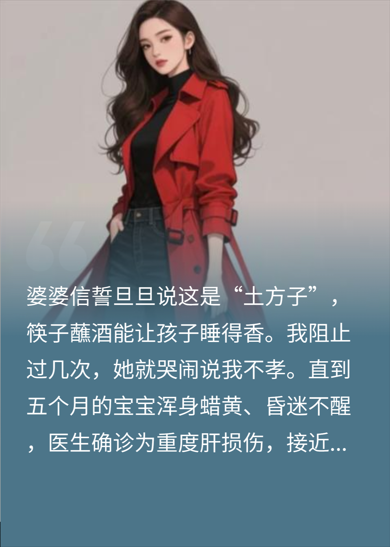 婆婆给女儿喂酒致肝衰竭，老公却在陪小三保胎