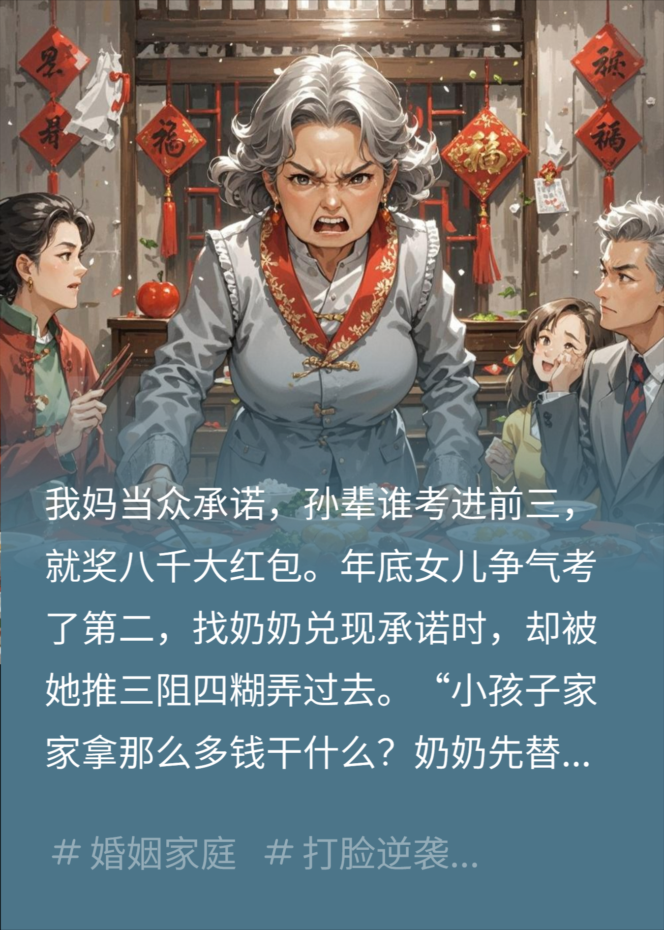 妈，你吞我女儿8000，别怪我老婆掀翻年夜饭