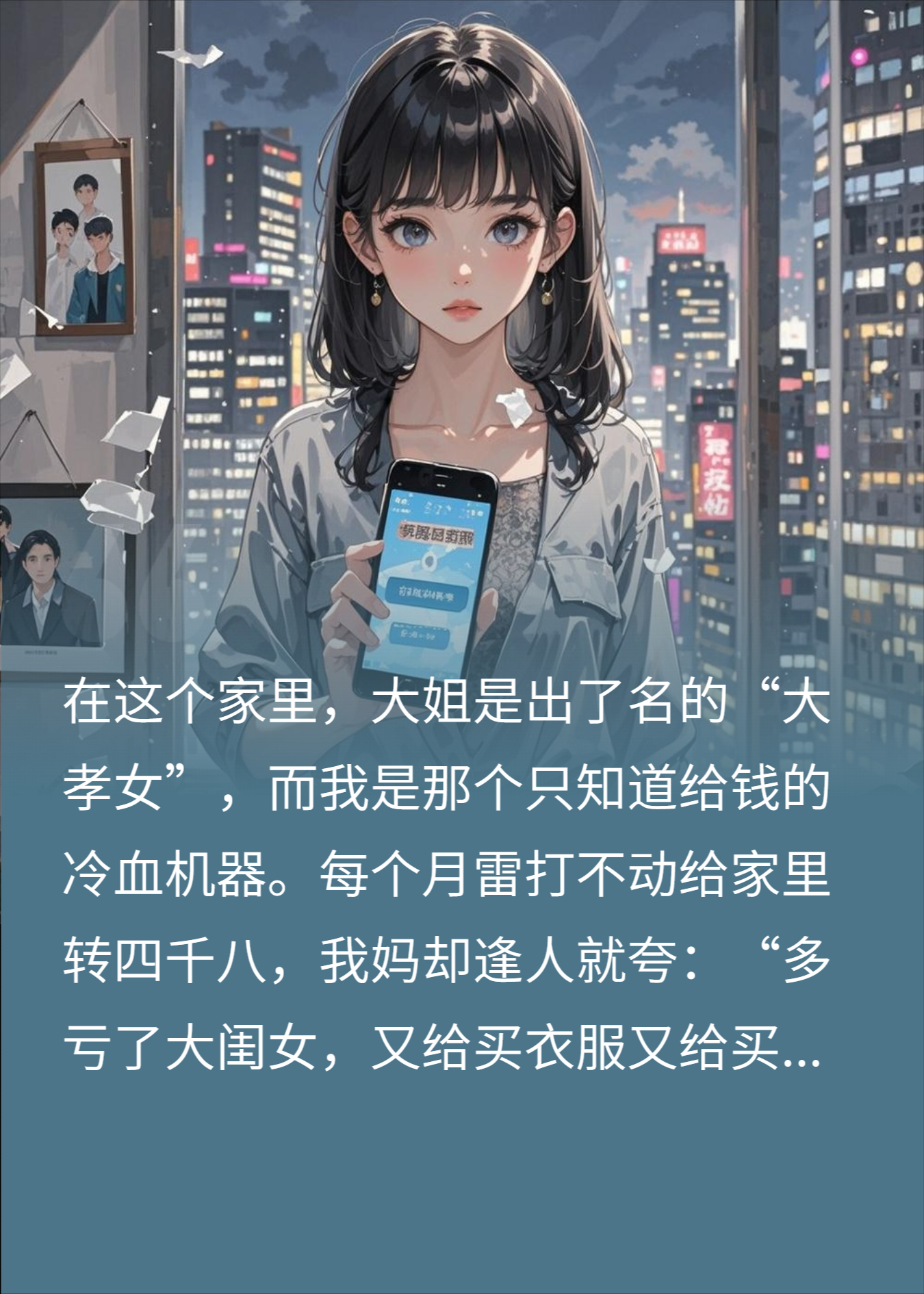 姐姐用我的钱当孝女，我断供后她急哭了