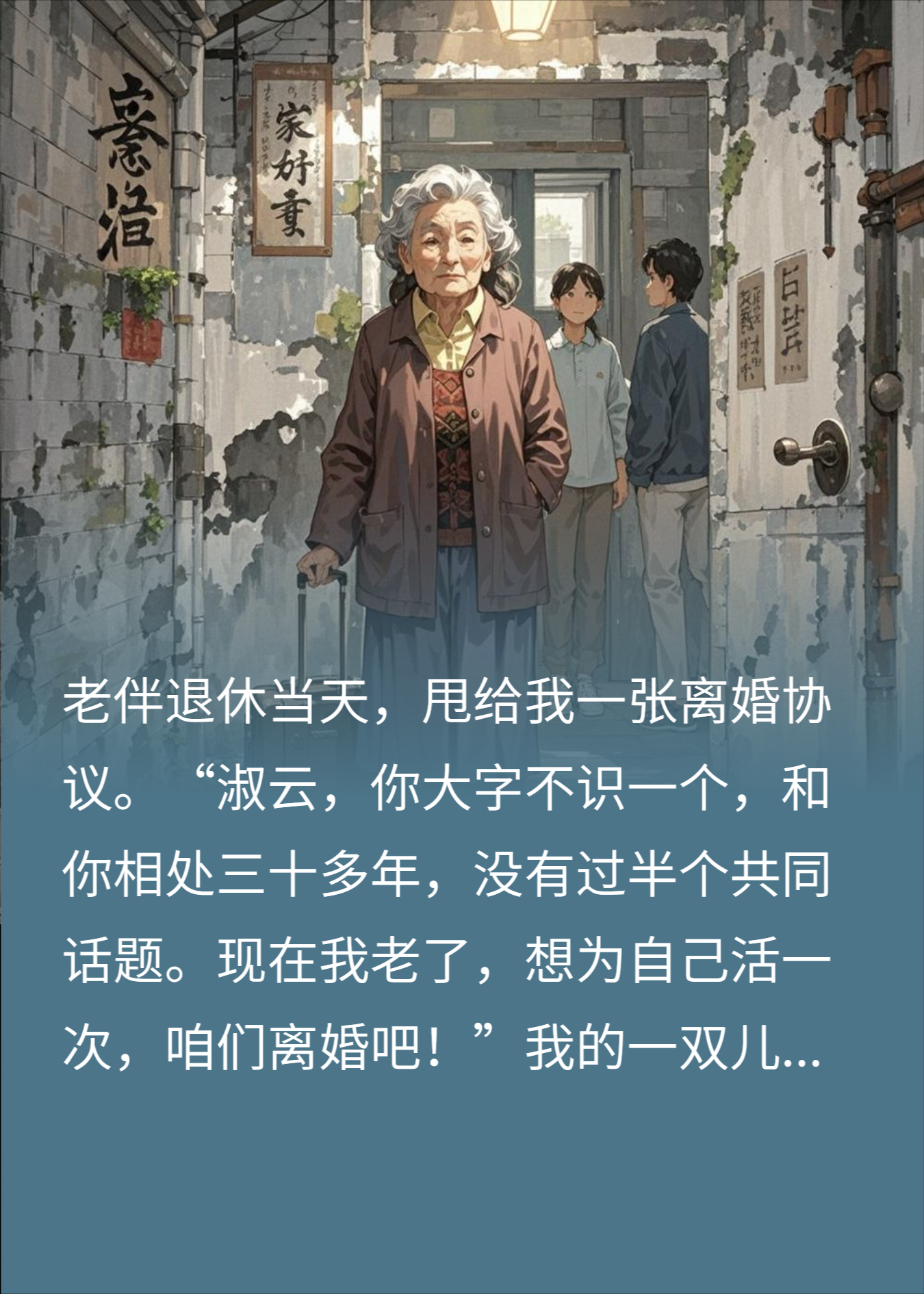 老伴退休当天，甩给我一张离婚协议