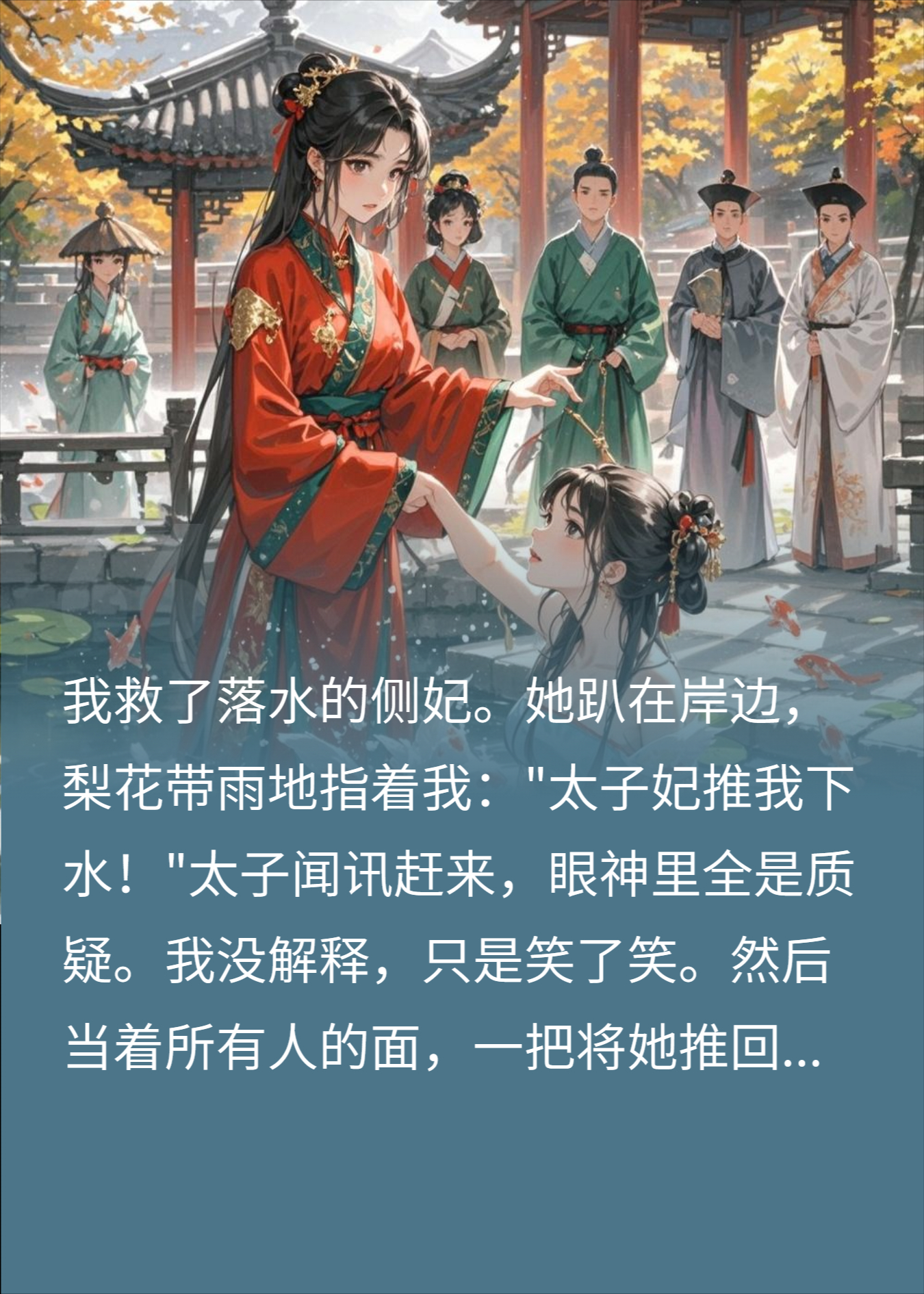 救侧妃被诬，我反手把她推下水：这才是我推的