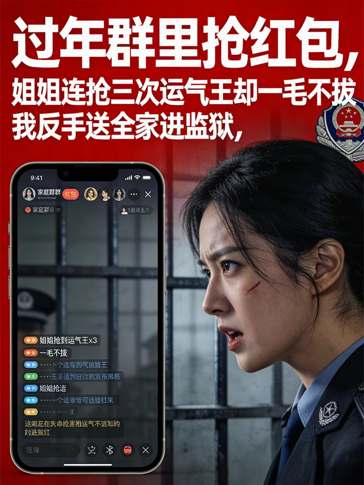过年抢红包，姐姐连抢三次运气王，我反手送全家进监狱