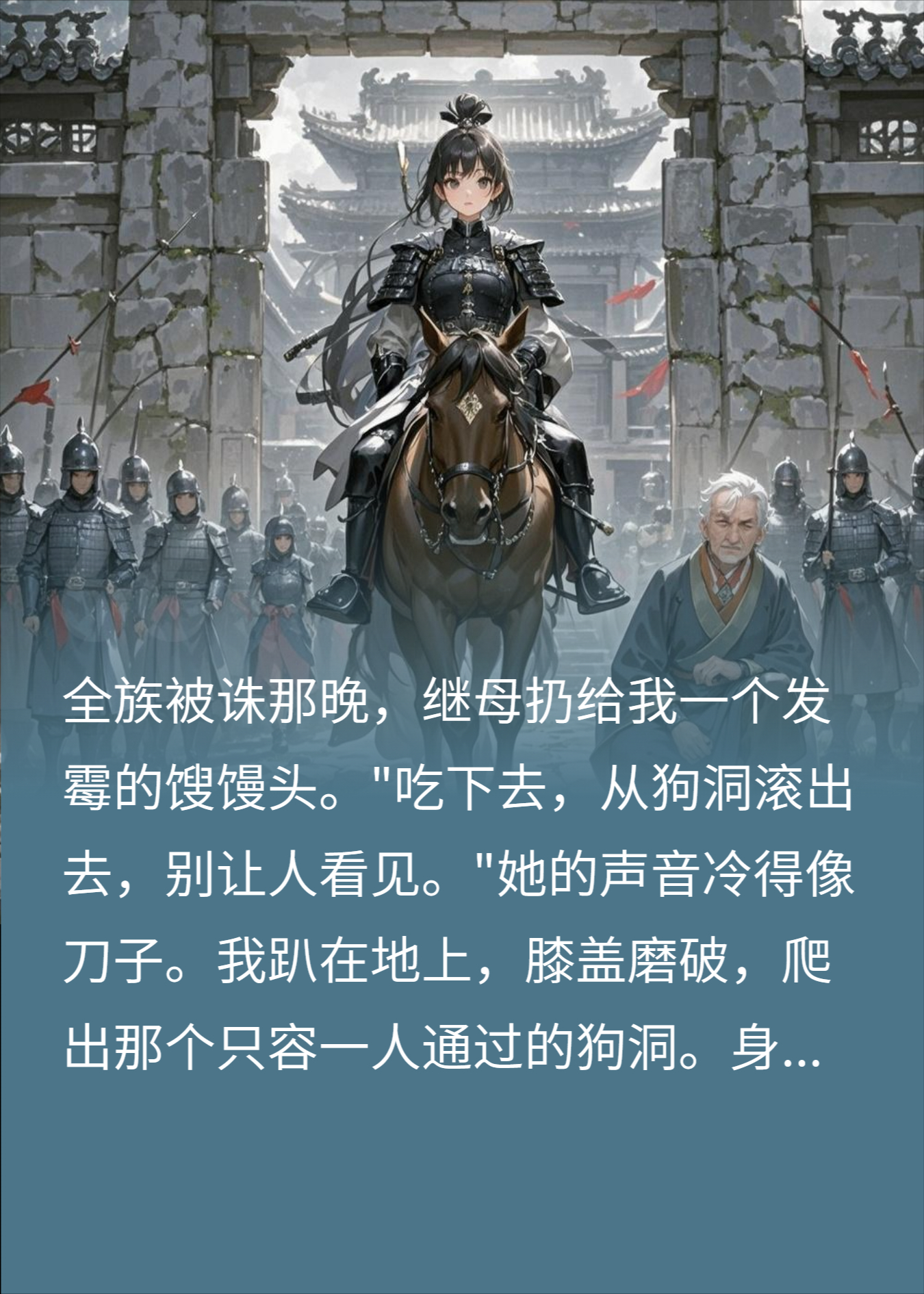 继母逼我钻狗洞逃生，十四年后我统兵归来，她跪了