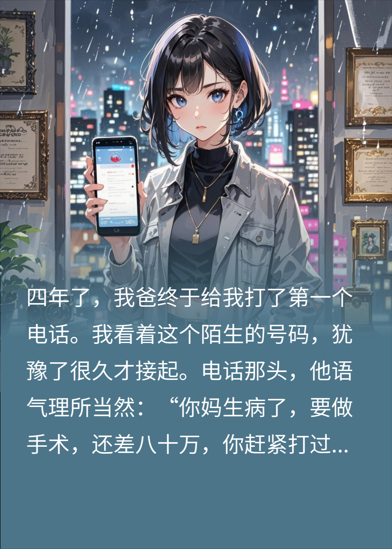 四年不联系，一通话就要我八十万手术费,我笑了