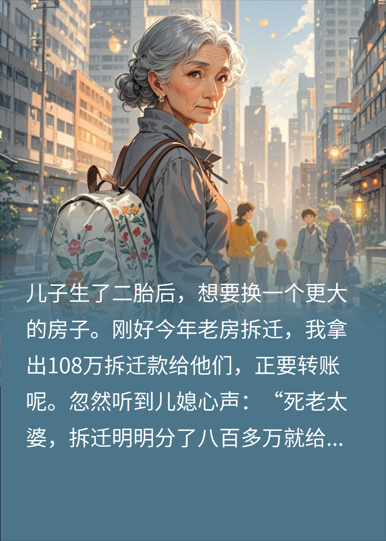 过年给儿媳108万存款买房，却忽然听到儿媳心声