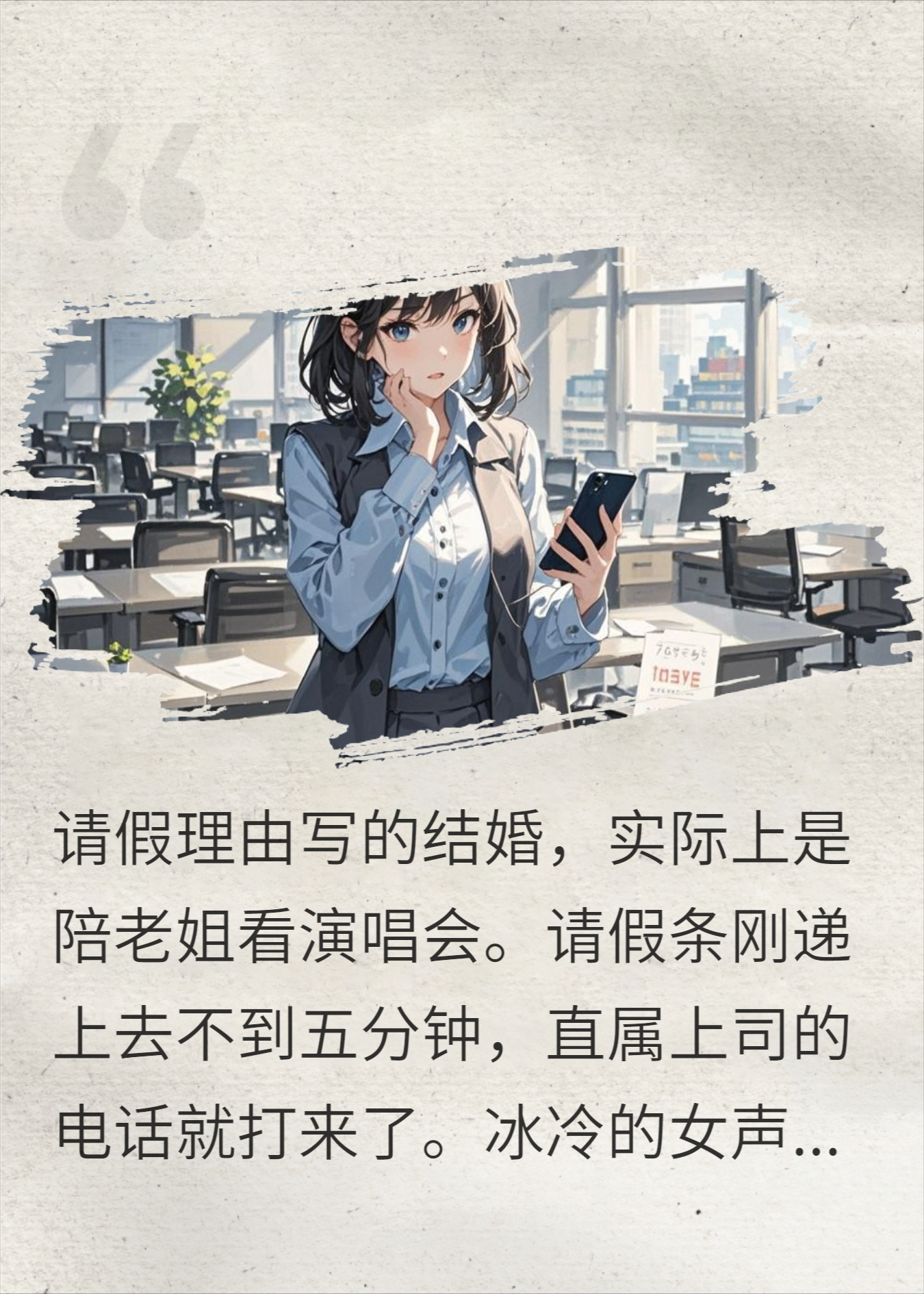 请婚假陪姐姐看演唱会，女总裁来电：你敢跟别人领证？