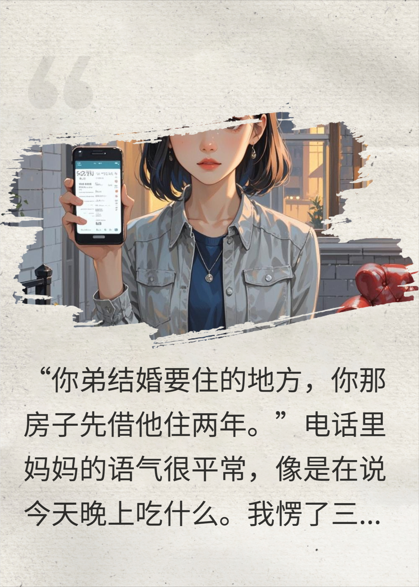 妈妈把我的房子借给弟弟住，搬走那天我把水电气停了