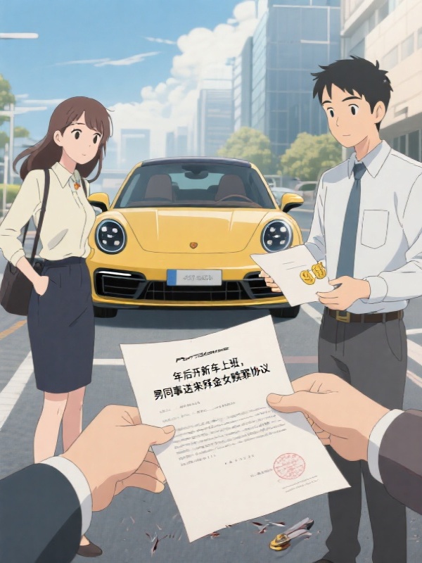 年后开新车上班，男同事送来拜金女赎罪协议