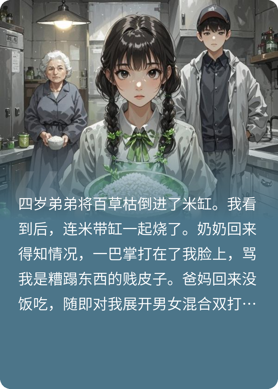 弟弟往米缸里倒百草枯，奶奶说洗洗还能吃