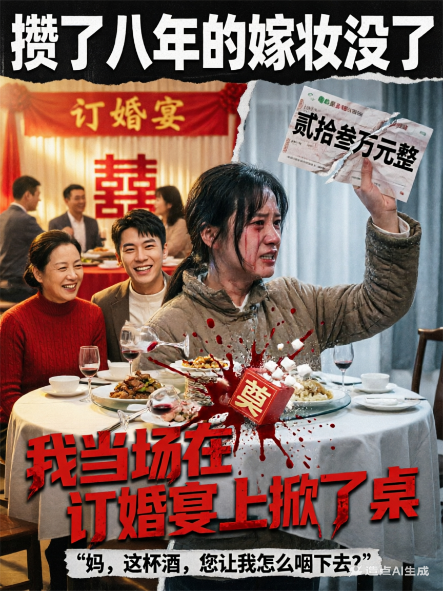 攒了八年的嫁妆没了，我当场在订婚宴上掀了桌