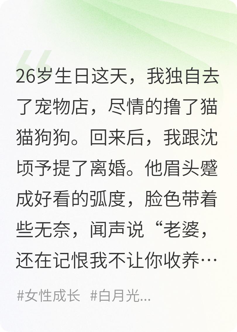 去猫咖后，我提出了离婚