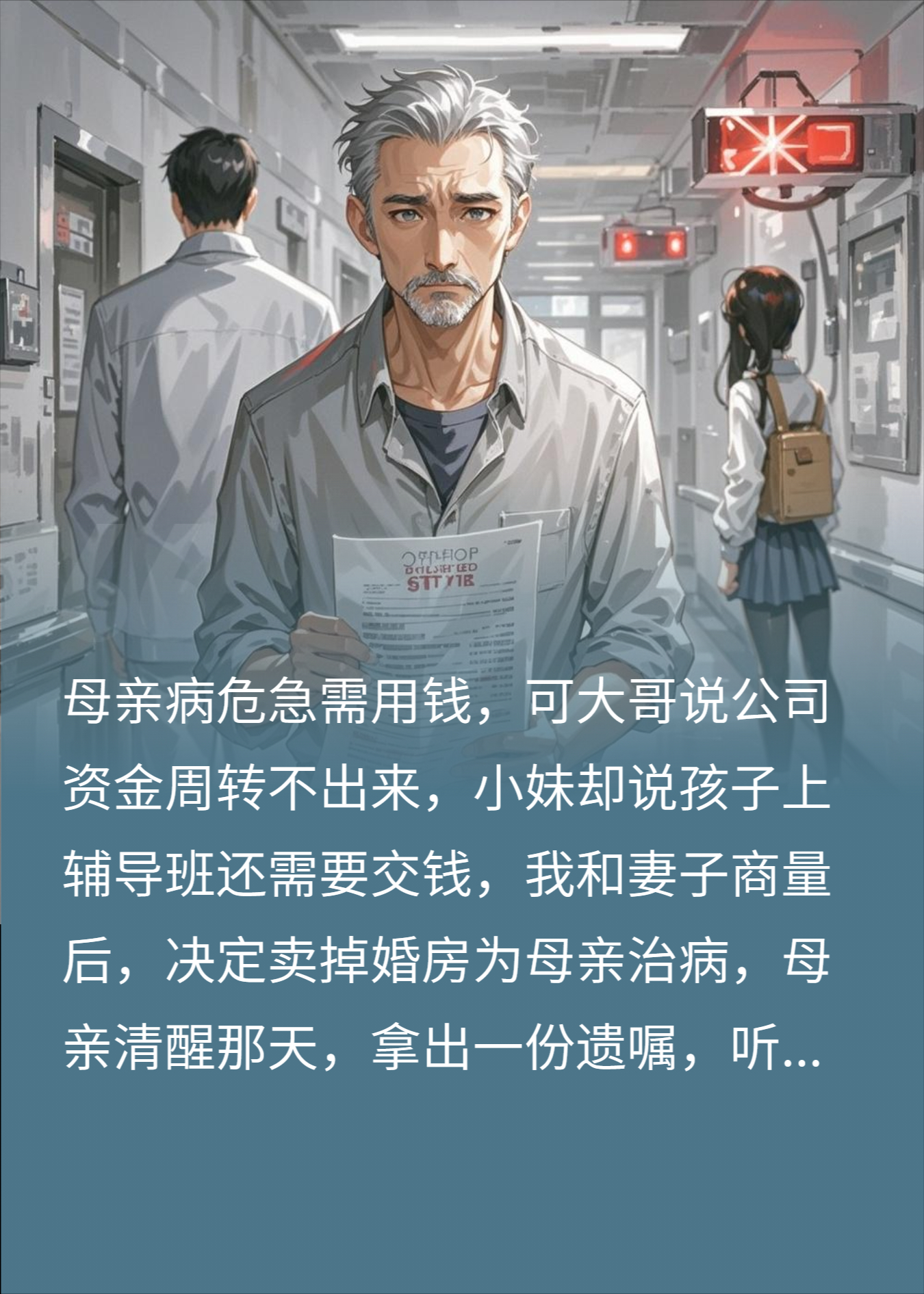 卖房救母哥妹一毛不拔，母亲遗嘱公布，他们却慌了！