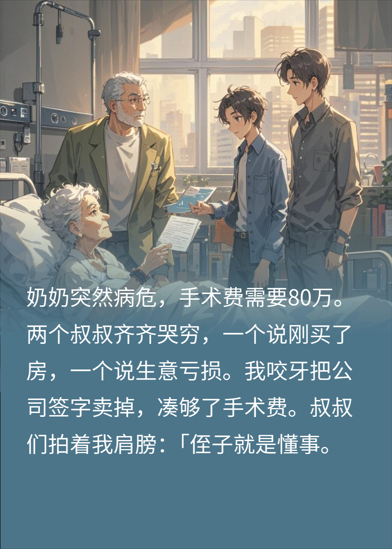 奶奶病危俩叔叔哭穷，我卖公司救奶奶，继承6套四合院