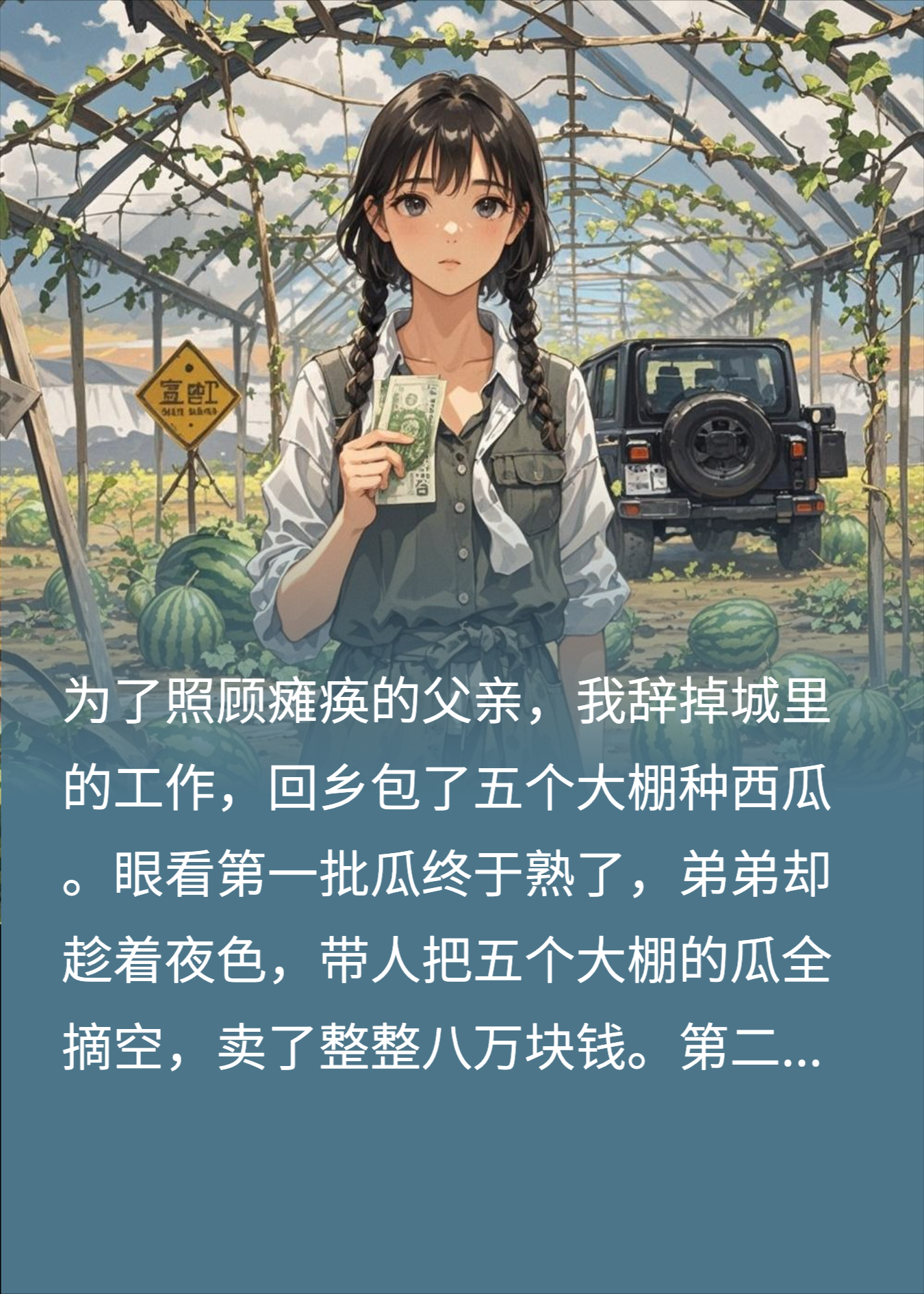 种的瓜被弟弟连夜偷卖后，丢给我十块买水喝