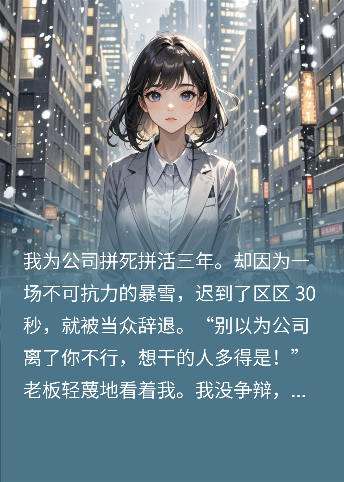 暴雪迟到30秒被开除，公司破产老板跪地，我：晚了！